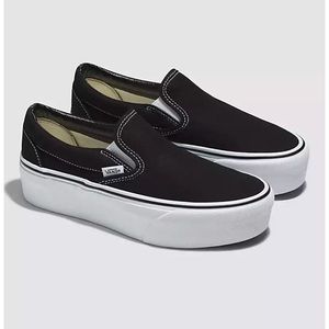 Vans classic slip on platform shoes